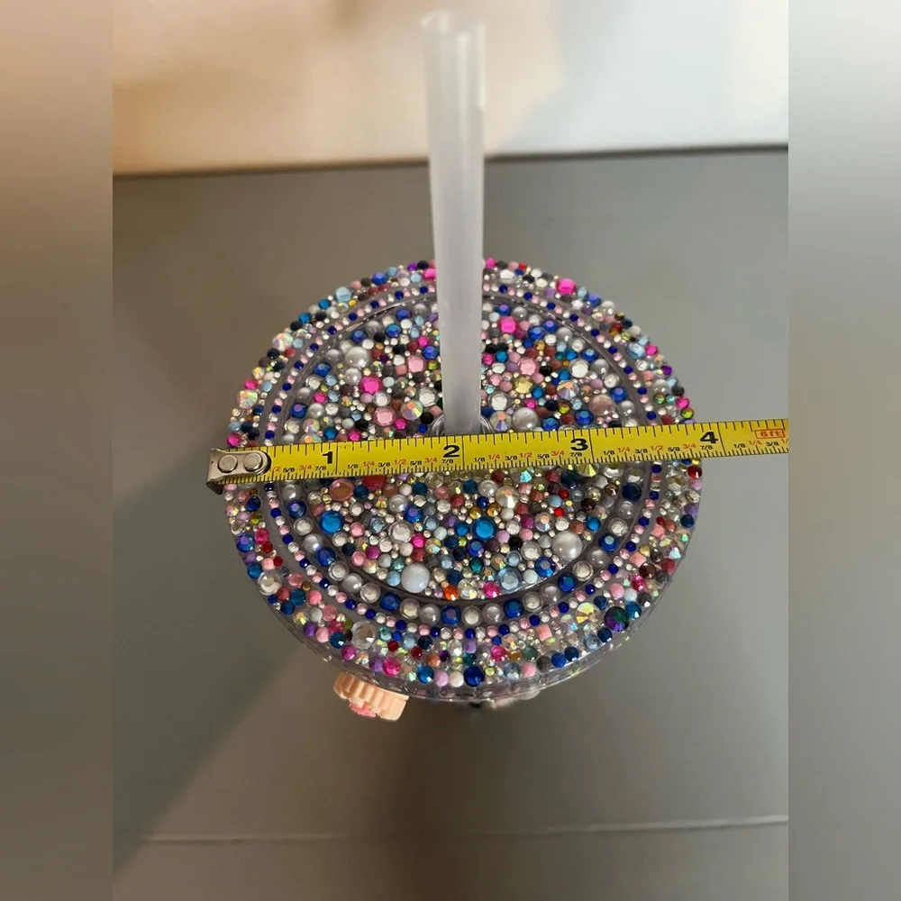 Bedazzled Shiny Bling Rhinestone Sweet Donuts Cake Lollipop Gems Multicolor Cup